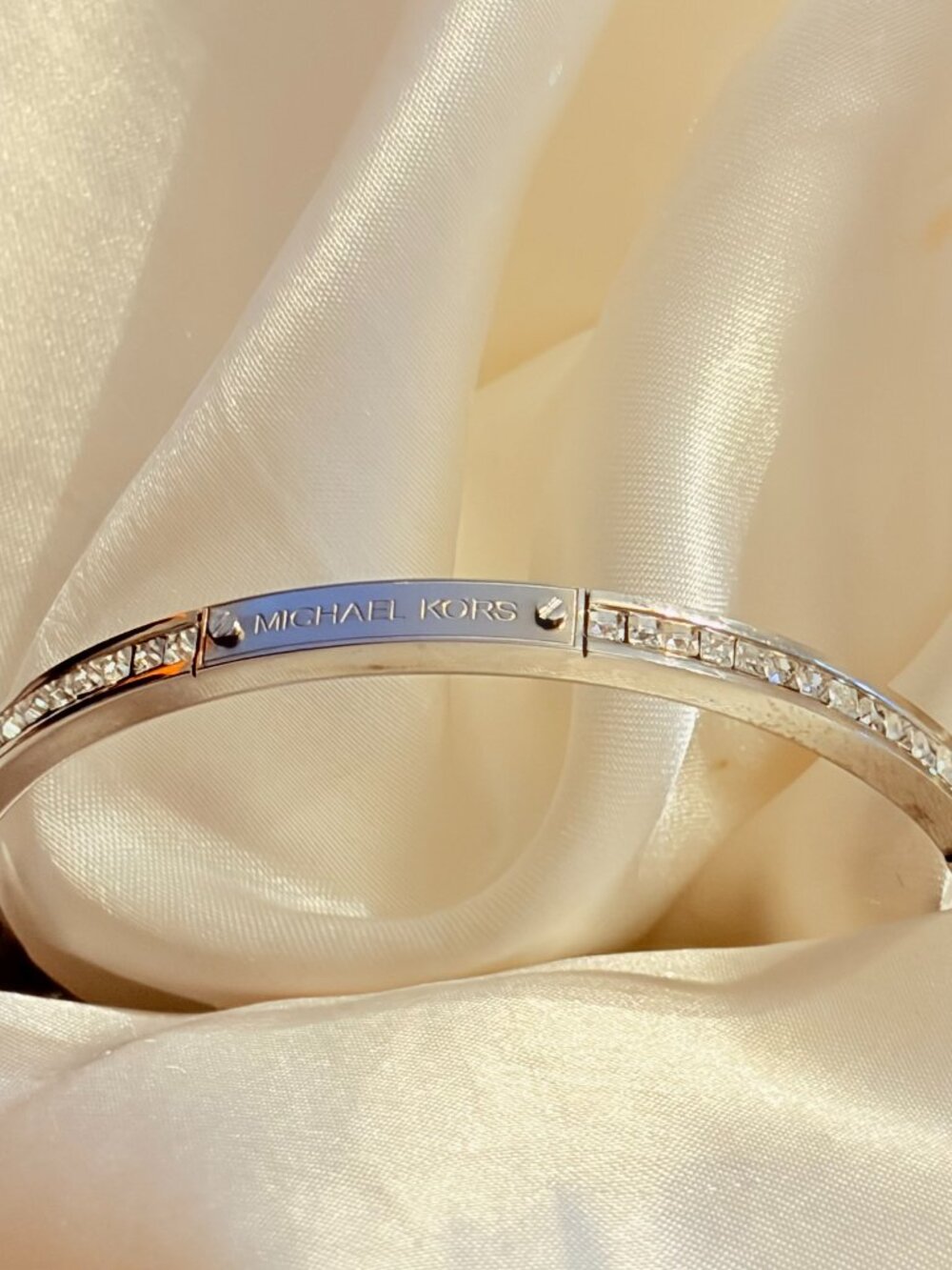 Michael Kors Pavé Hinged Bangle Bracelet
